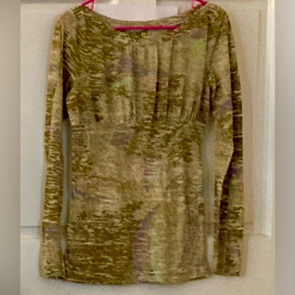 Free People artsy mustard/khaki/colorful Babydoll Tunic/Mini oversized M - Picture 8 of 8